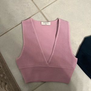 Aritzia sculpt knit deep v tank